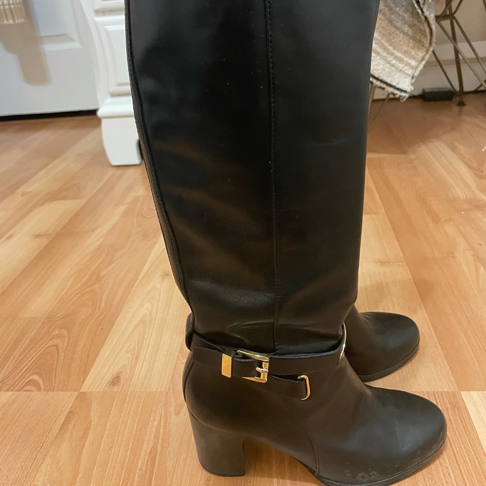 Michael Kors Knee High Heeled Leather Boots